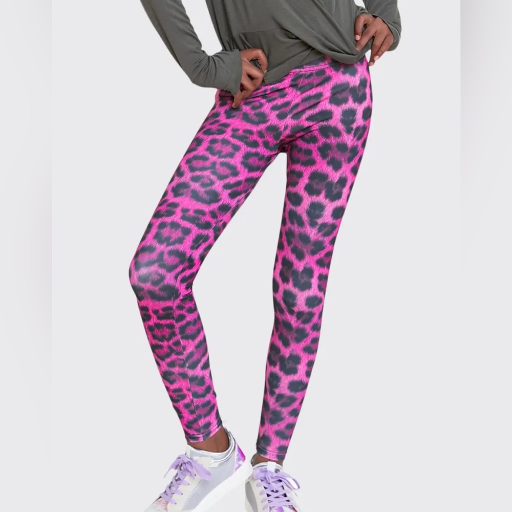 Terez Girls Leopard Print Leggings Size large NWOT